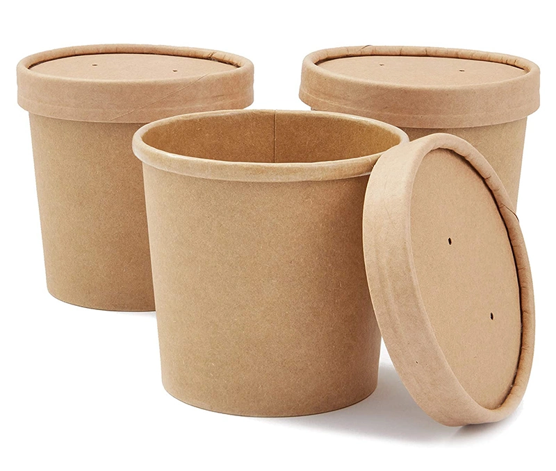 Custom Logo Printed Paper Bowl Disposable Aluminium Foil Cups for Soup