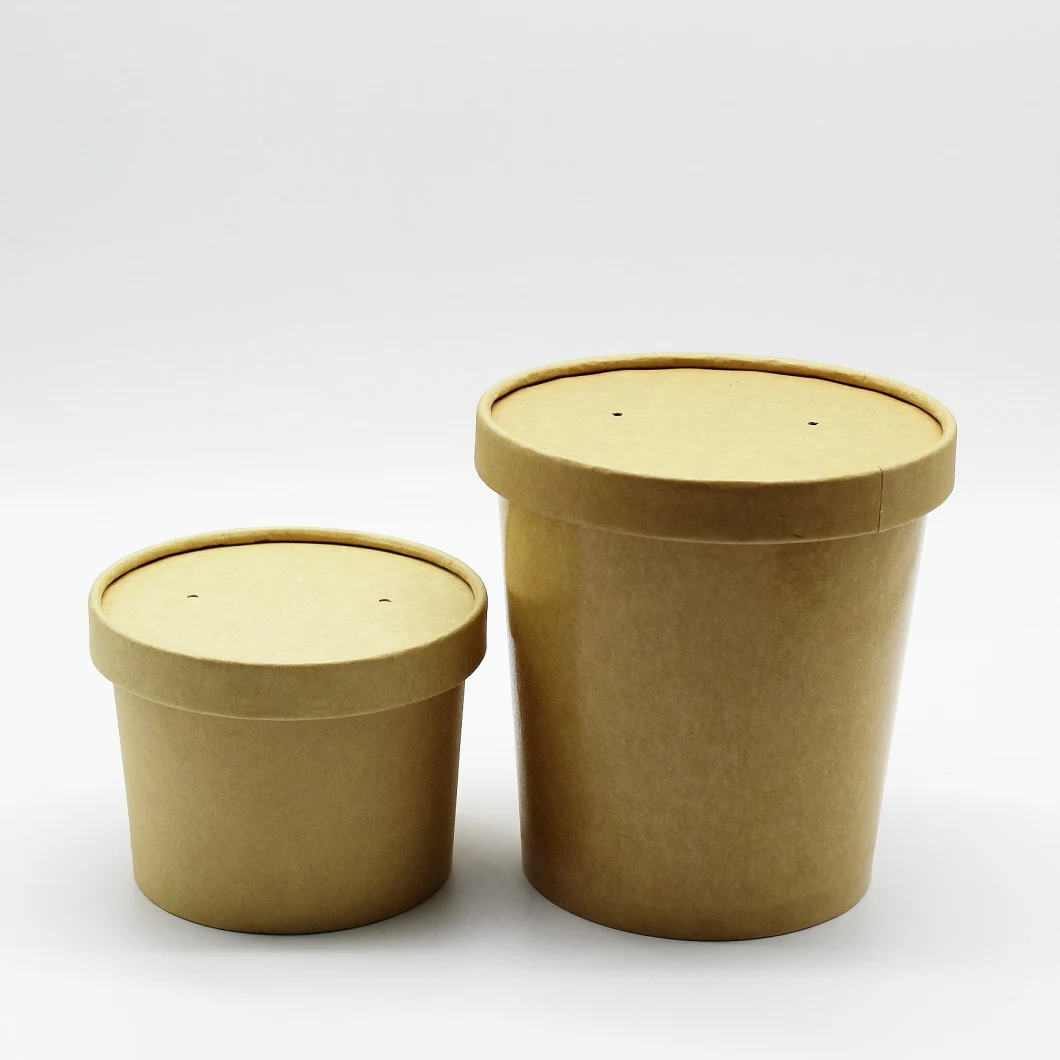 Take out 500ml Hot to Go Noodle Paper Container Bowls Lids for Biodegradable Colorful Big Soup Cups