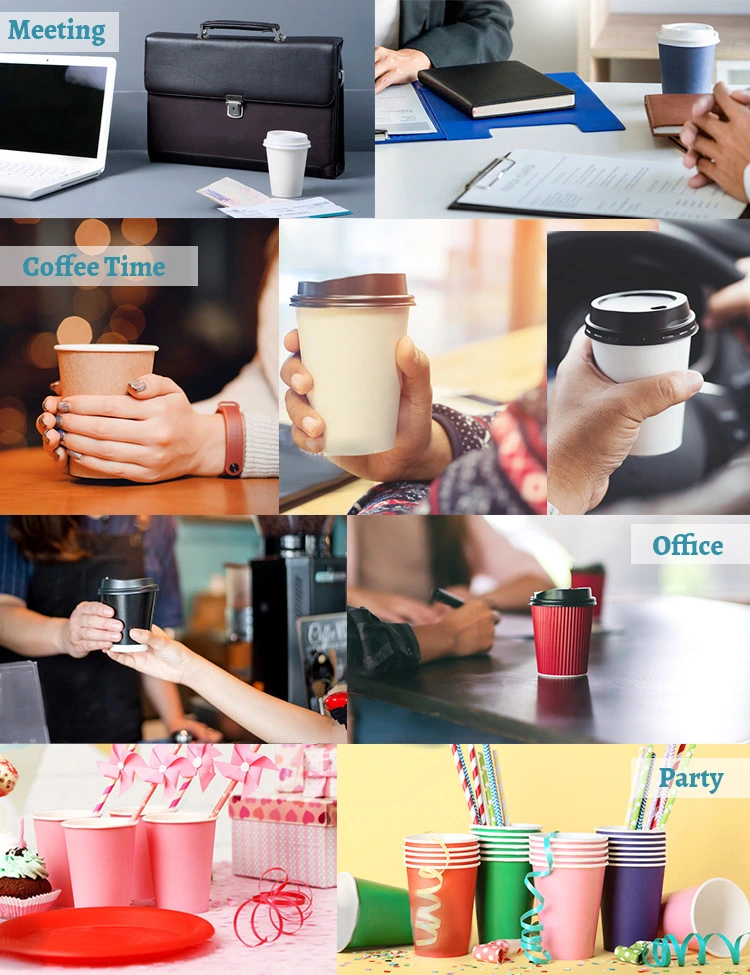 Compostable Disposable Paper Cup Biodegradable Single Wall Cup Color Printed Customize Coffee Paper Cup