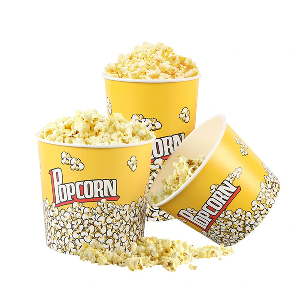 Popcorn Bucket Disposable Popcorn Cup Thickened Cinema Fried Chicken Snacks Jumbo Paper Cup Bucket Commercial Wholesale