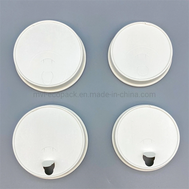 80mm 100% Biodegradable Eco Plastic Free Paper Cup Lid for Cold Drink