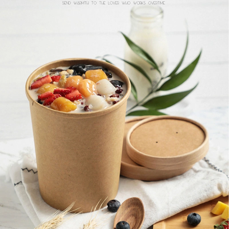 High Quality Various Sizes Biodegradables Aluminum Foil Coated Cold Yogourt Paper Cups Ice Cream Tub with Lid