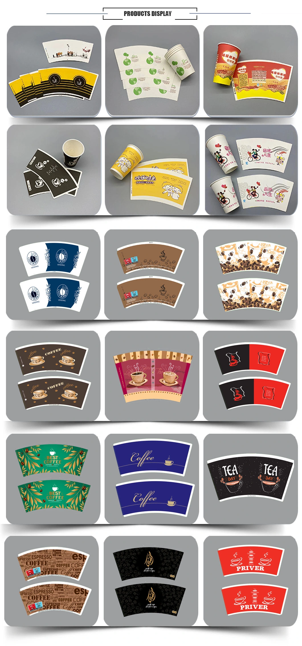 Cheapest Custom Logo Printing PE Coated Paper Cup Fans