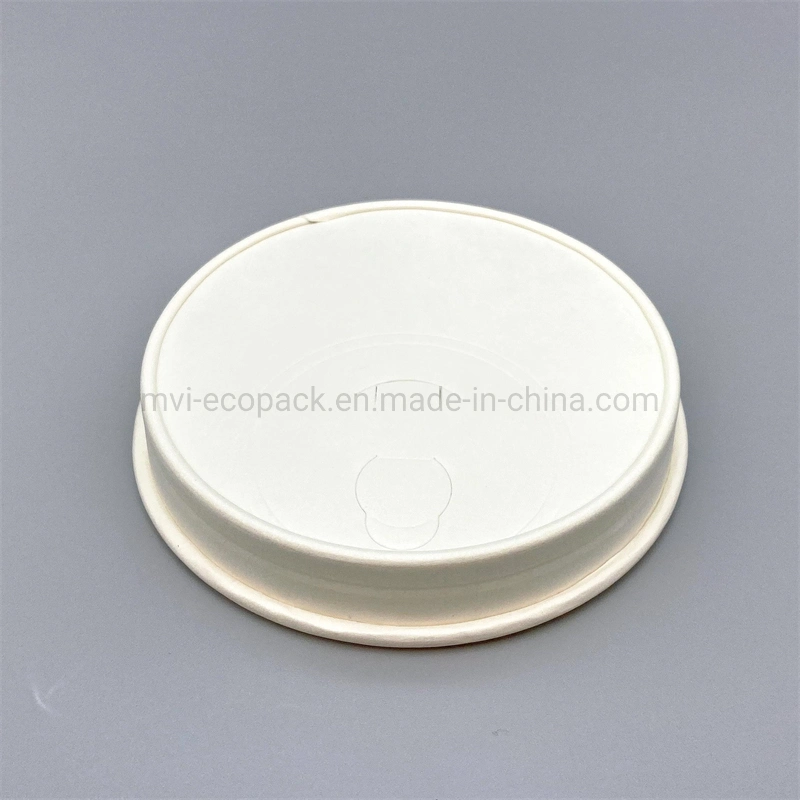 80mm 100% Biodegradable Eco Plastic Free Paper Cup Lid for Cold Drink