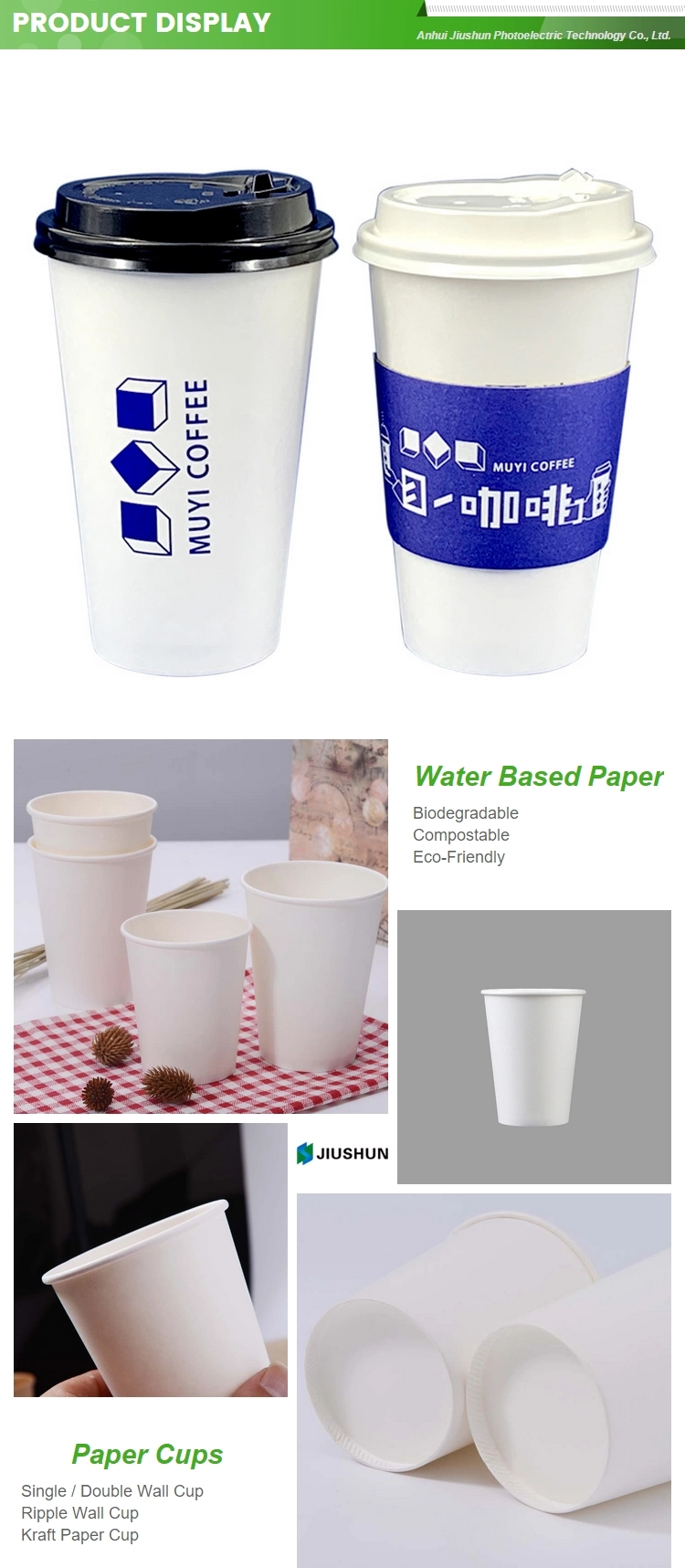 100% Degradable Plastic Free Coating Home Compostable 8oz 10oz 12oz Bamboo Pulp Hot Coffee Paper Cup Taky Away Soup Cups