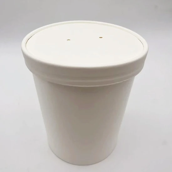 Tasse à soupe en papier à emporter jetable personnalisée à impression personnalisée avec couvercle