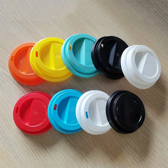 Tasses à café jetables à usage unique pour boissons chaudes à emporter couvercle en plastique PP/PS couvercle en papier