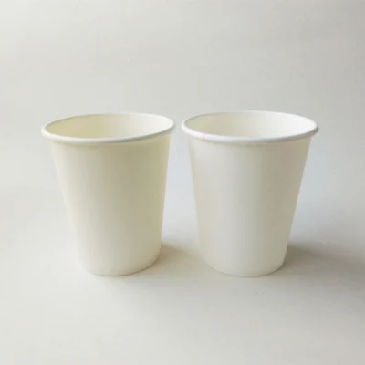 Tasses à café biodégradables jetables compostables Revêtement en PLA Tasses à café en papier à paroi simple avec couvercle