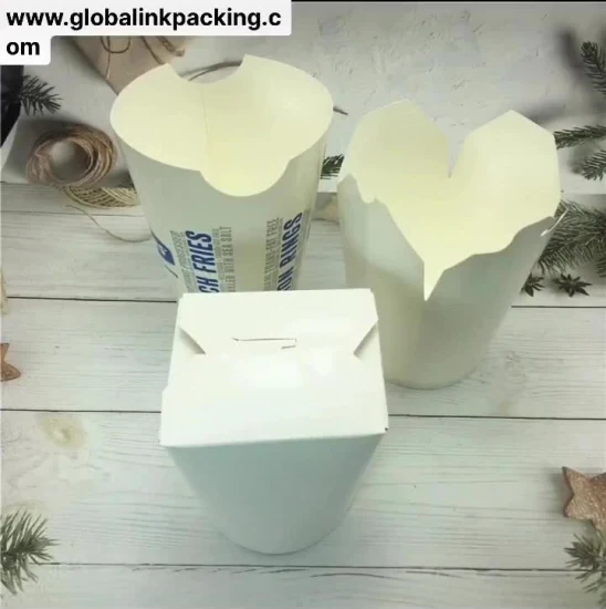 Boîte jetable de nouilles de papier kraft d'emballage alimentaire en gros écologique