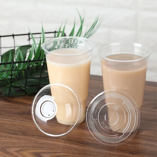 Écologique 100% biodégradable compostable PLA fécule de maïs en plastique jetable clair Smoothie café tasses à boire froides en gros