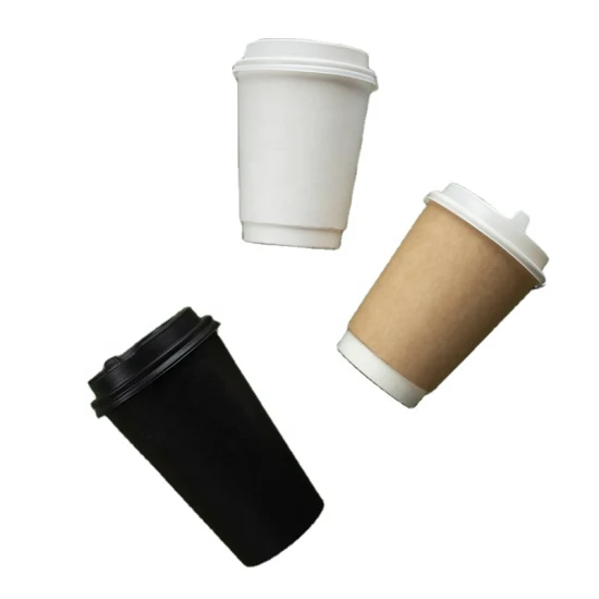 100% dégradable en plastique sans revêtement maison compostable 8 oz 10 oz 12 oz pulpe de bambou café chaud papier tasse à emporter tasses à soupe