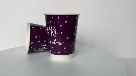 Gobelet en papier jetable à café en relief à double paroi à emporter