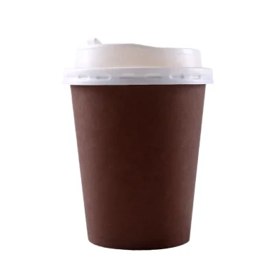 Tasse à café en papier PLA compostable Prix promotionnels en gros Tasses à boissons jetables À emporter Café imprimé personnalisé jetable Double paroi