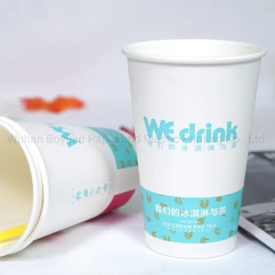 Tasse de papier à paroi simple jetable de café de PLA biodégradable d'Eco compostable