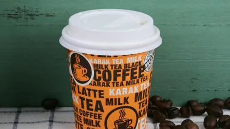 Tasses à café chaudes en papier jetable imprimées par logo écologique compostable de 200 ml avec le logo