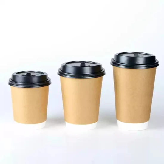 Tasses à café en papier à Double paroi jetables Eco compostables à impression Vintage Unique avec Logo personnalisé imprimé en gros