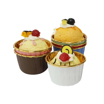 Tasses de doublure de petit gâteau de petit gâteau de muffin de cuisson de papier de papier d'aluminium de couleurs multiples